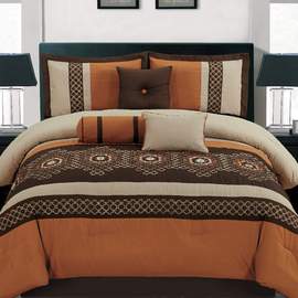 7 Pieces Luxury Embroidery Comforter Set Bed